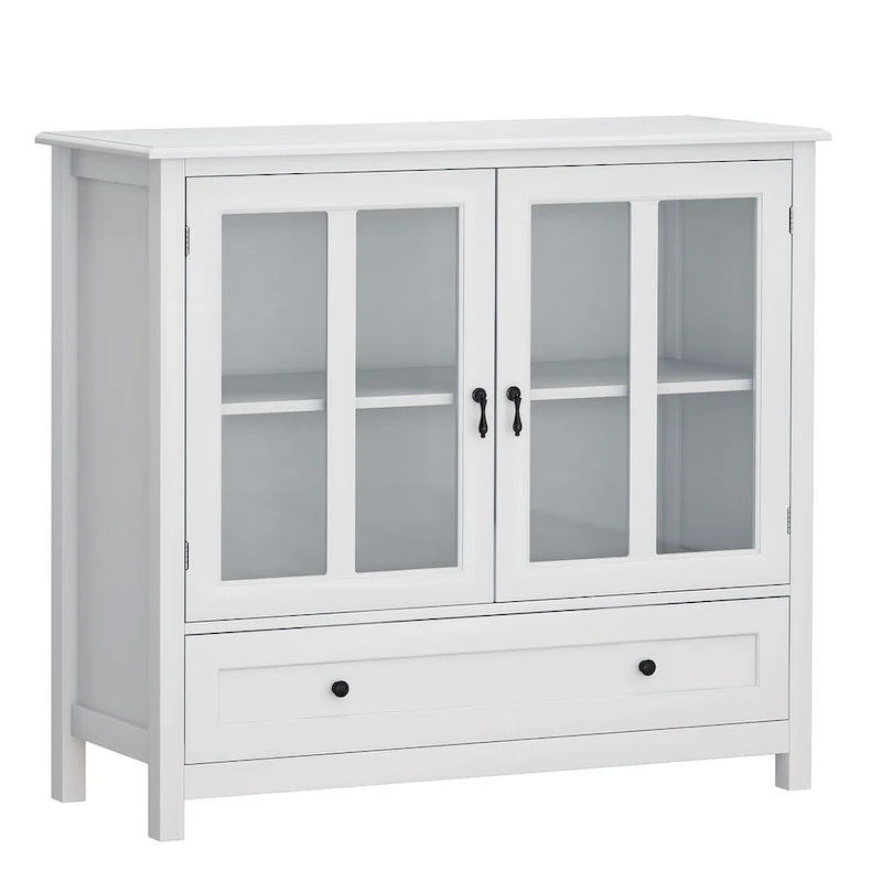 Meuble de rangement polyvalent avec portes vitrées