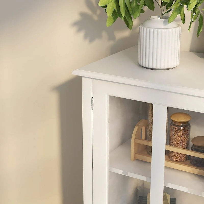 Meuble de rangement polyvalent avec portes vitrées