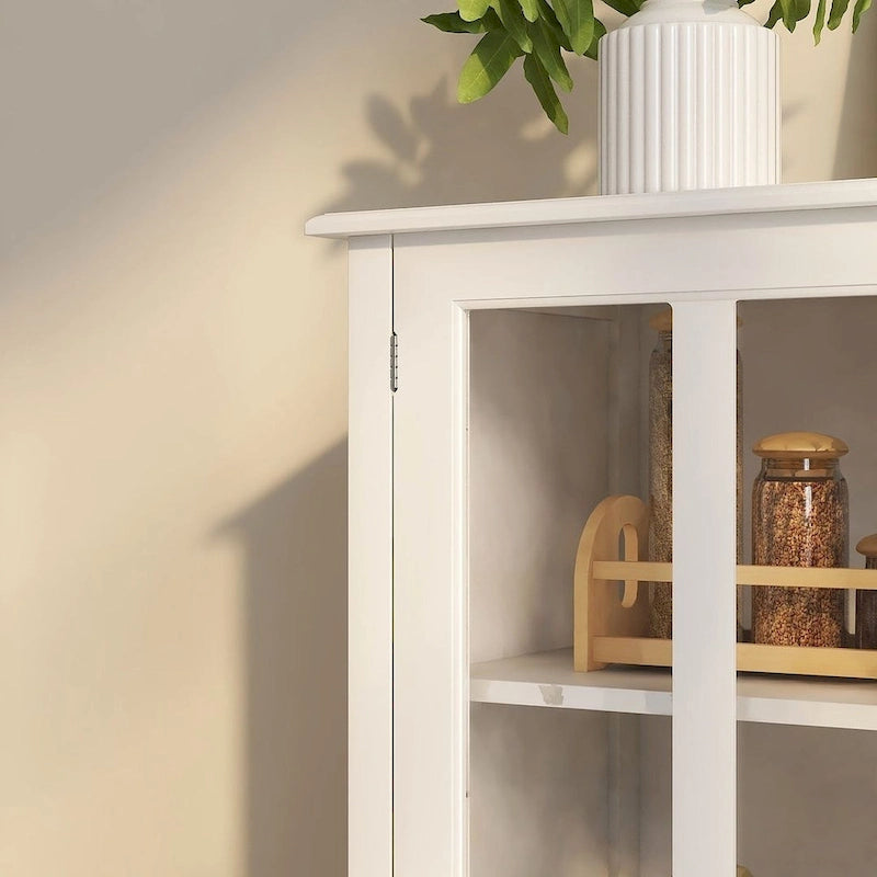 Meuble de rangement polyvalent avec portes vitrées