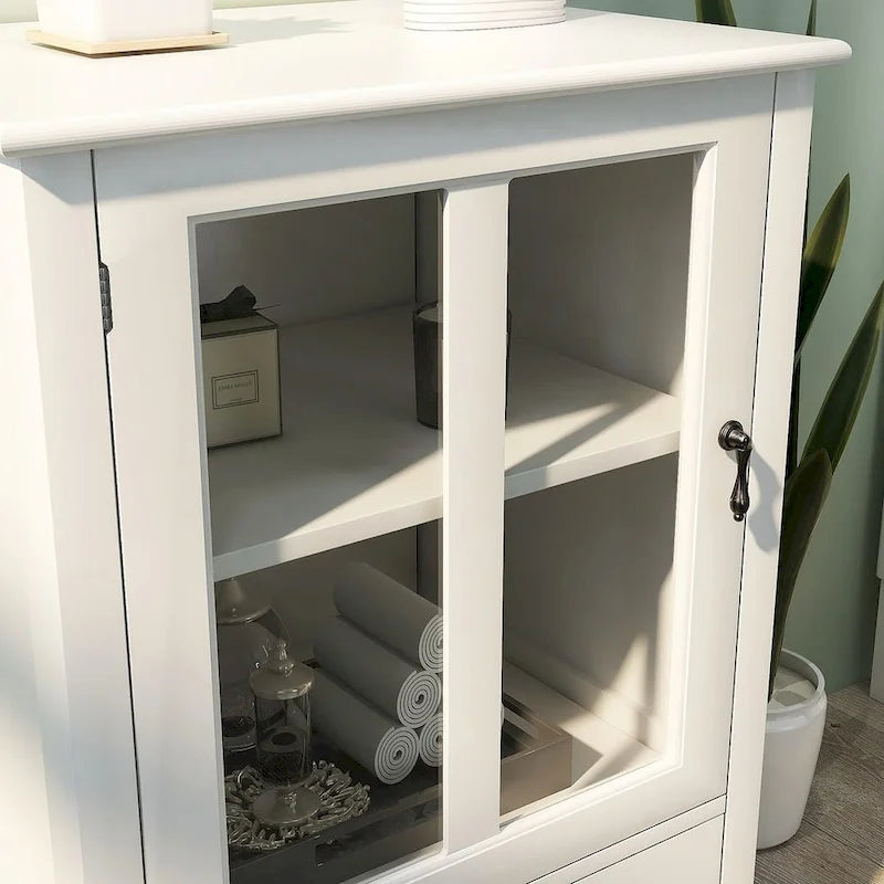 Meuble de rangement polyvalent avec portes vitrées