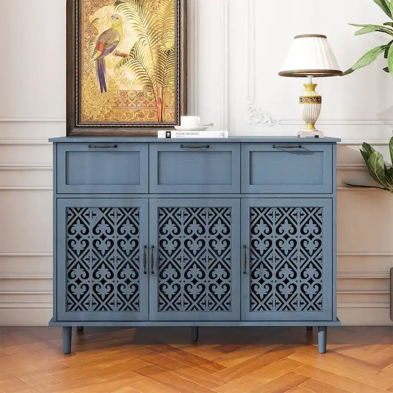 Armoire de rangement 3 portes 3 tiroirs pour chambre et salon