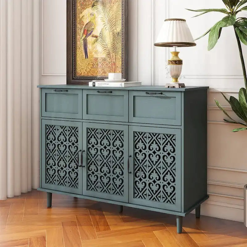 Armoire de rangement 3 portes 3 tiroirs pour chambre et salon