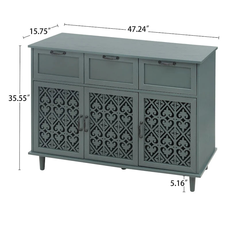 Armoire de rangement 3 portes 3 tiroirs pour chambre et salon