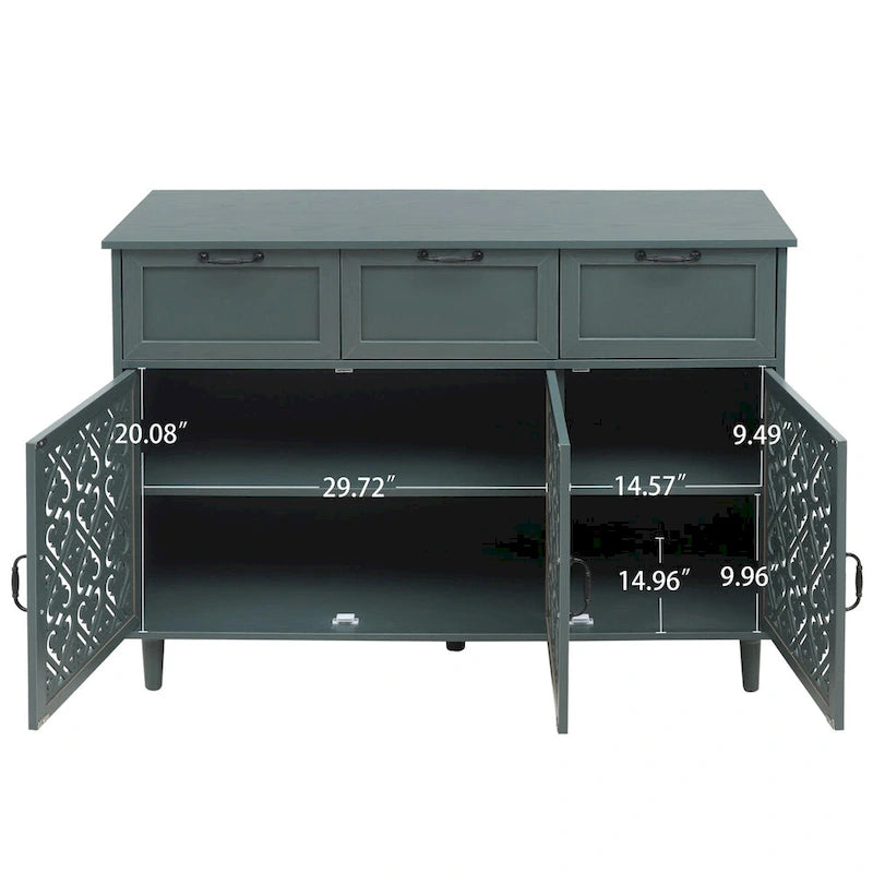 Armoire de rangement 3 portes 3 tiroirs pour chambre et salon