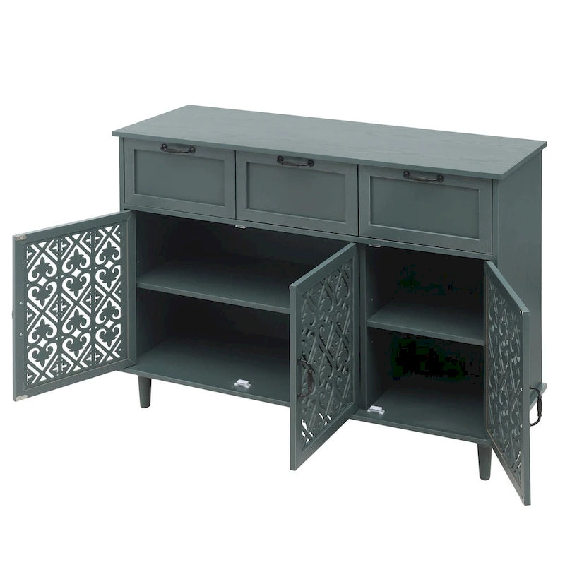 Armoire de rangement 3 portes 3 tiroirs pour chambre et salon