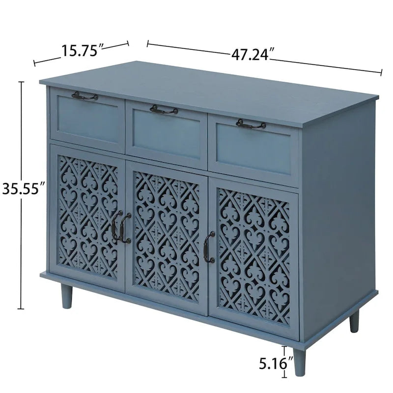 Armoire de rangement 3 portes 3 tiroirs pour chambre et salon