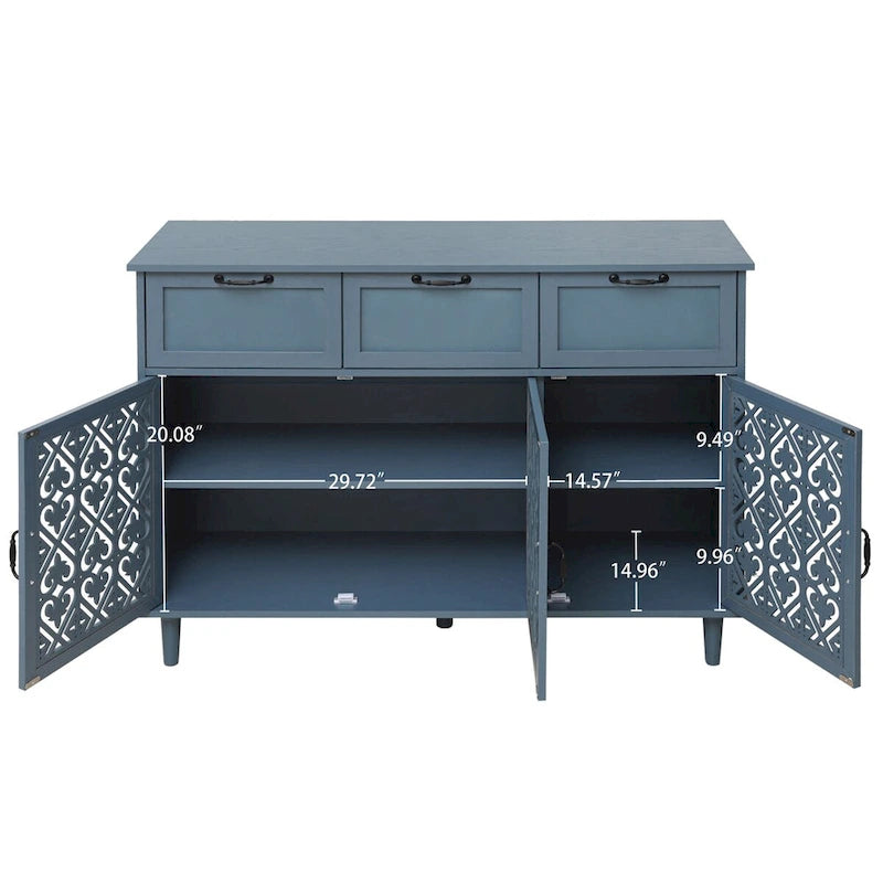 Armoire de rangement 3 portes 3 tiroirs pour chambre et salon