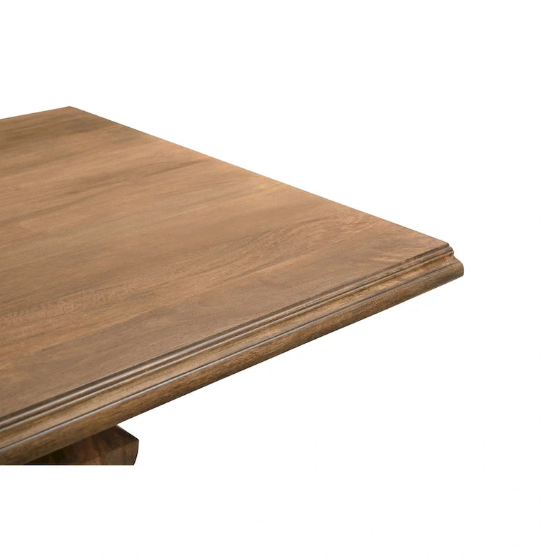 Table de salle à manger double piédestal en bois massif