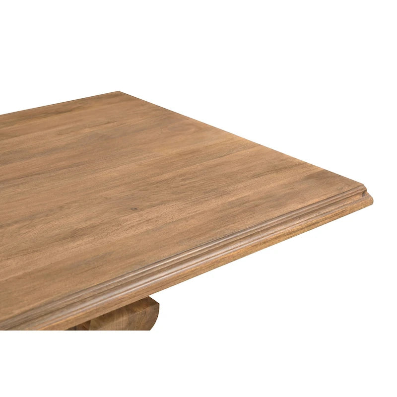 Table de salle à manger double piédestal en bois massif
