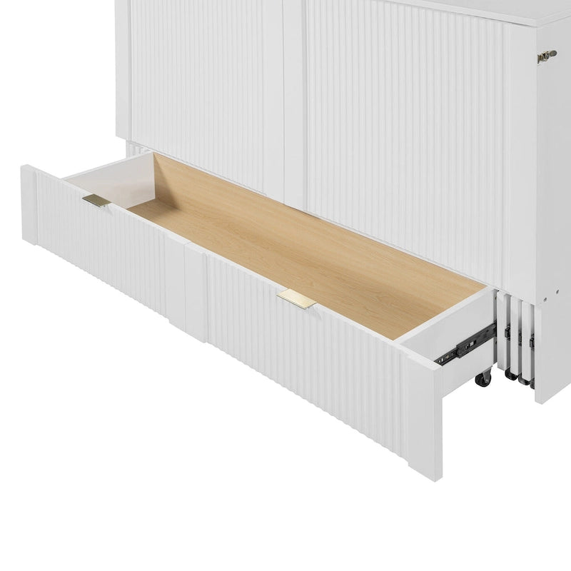 Lit escamotable avec tiroir et prises et ports USB